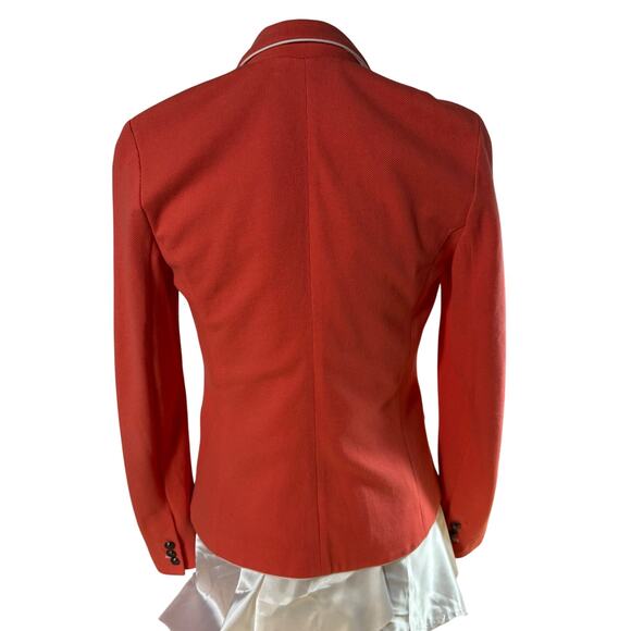 GAP Academy Lined Blazer, Coral with white Trim Accents Preppy Classic Blazer - Picture 3 of 10